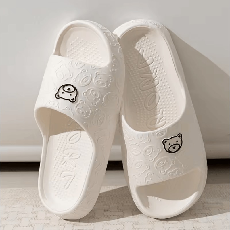 Cute Bear Cartoon Summer Slippers Soft NonSlip Indoor Outdoor Slides 2