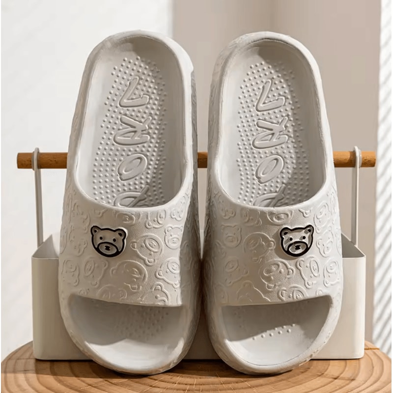 Cute Bear Cartoon Summer Slippers Soft NonSlip Indoor Outdoor Slides 6