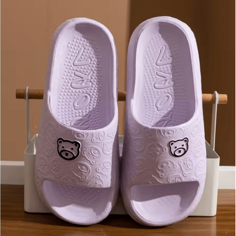 Cute Bear Cartoon Summer Slippers Soft NonSlip Indoor Outdoor Slides 9