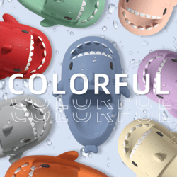 cute shark eva slide slippers non-slip summer beach sandals – cartoon shark slides indoor outdoor