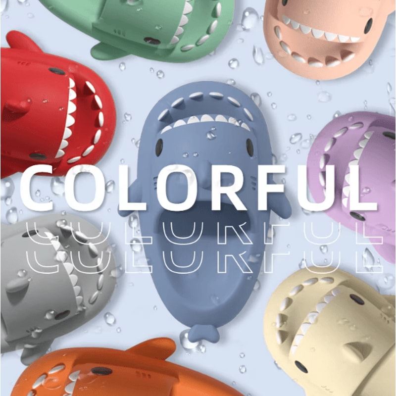 Cute Shark EVA Slide Slippers NonSlip Summer Beach Sandals Cartoon Shark Slides Indoor Outdoor 0