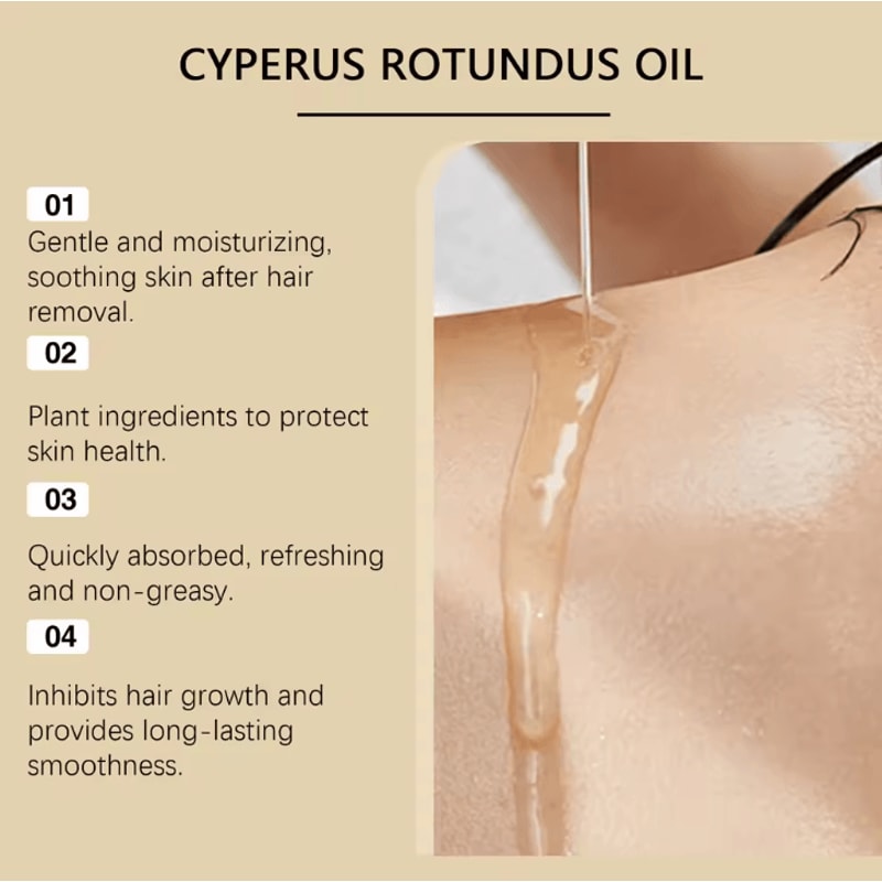 Pure Cyperus Rotundus Hair Inhibitor Oil For Smooth Skin Reduced Body Hair 1