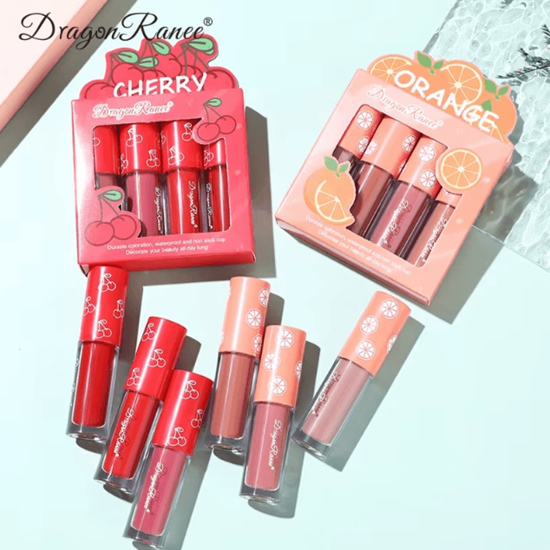 Mini Velvet Matte Lip Gloss Set LongLasting Fruit Scented Lip Tint Collection 3pcs4pcs 2