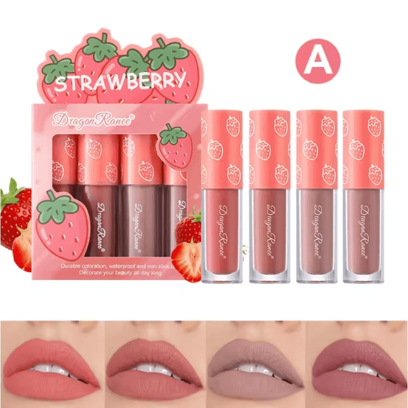 Mini Velvet Matte Lip Gloss Set LongLasting Fruit Scented Lip Tint Collection 3pcs4pcs 6