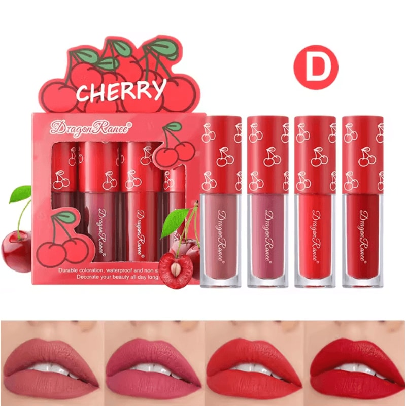 Mini Velvet Matte Lip Gloss Set LongLasting Fruit Scented Lip Tint Collection 3pcs4pcs 9