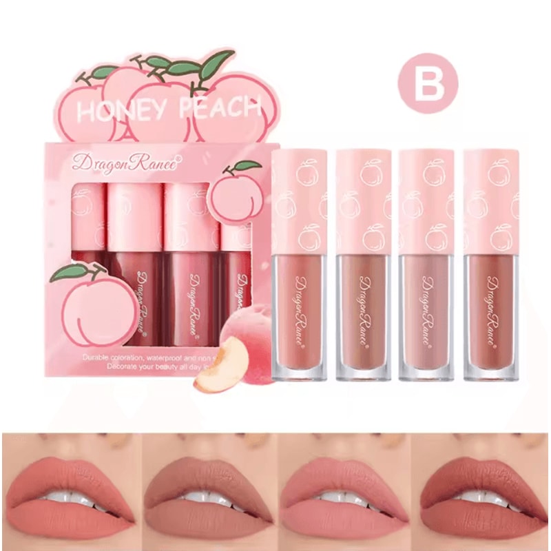 Mini Velvet Matte Lip Gloss Set LongLasting Fruit Scented Lip Tint Collection 3pcs4pcs 7