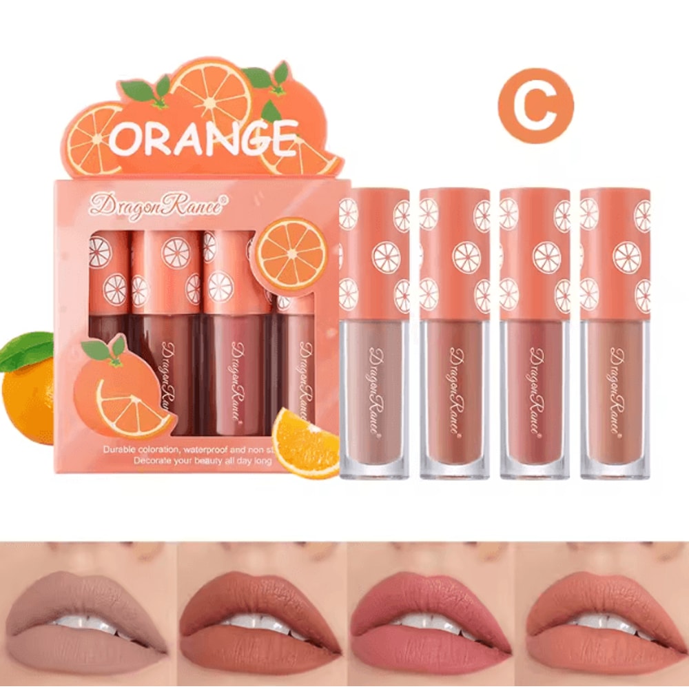 Mini Velvet Matte Lip Gloss Set LongLasting Fruit Scented Lip Tint Collection 3pcs4pcs 8