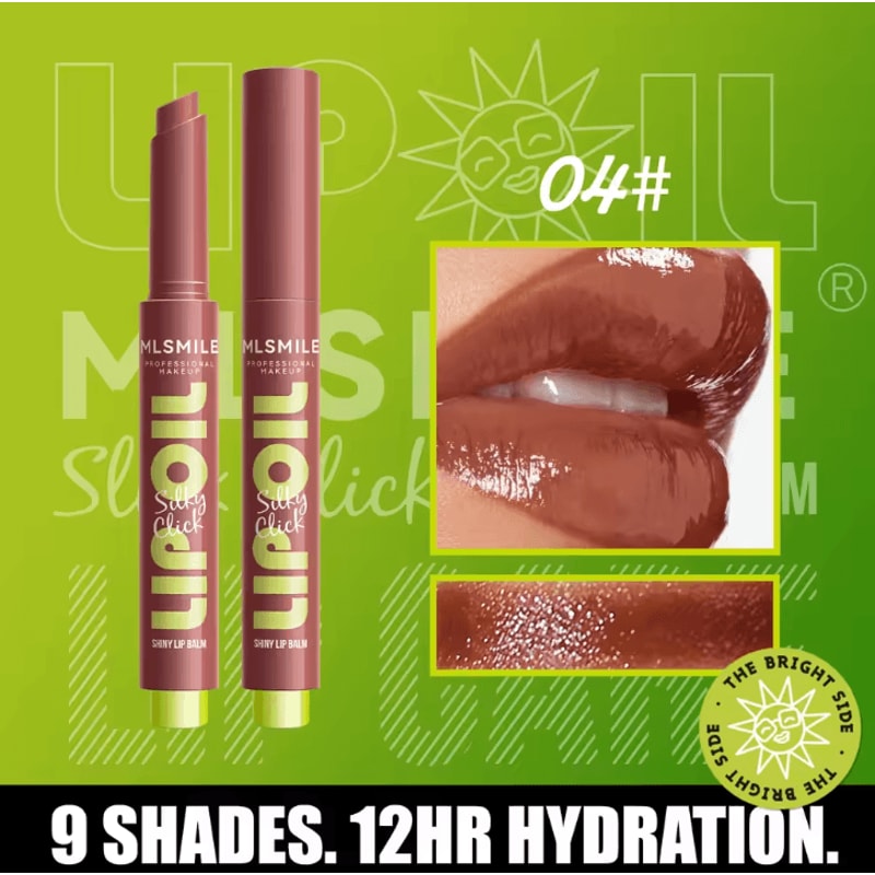 MLSMILE Silky Click Hydrating Lip Gloss Mirror Shine Press Lip Balm Gloss For Smooth Radiant Lips 8