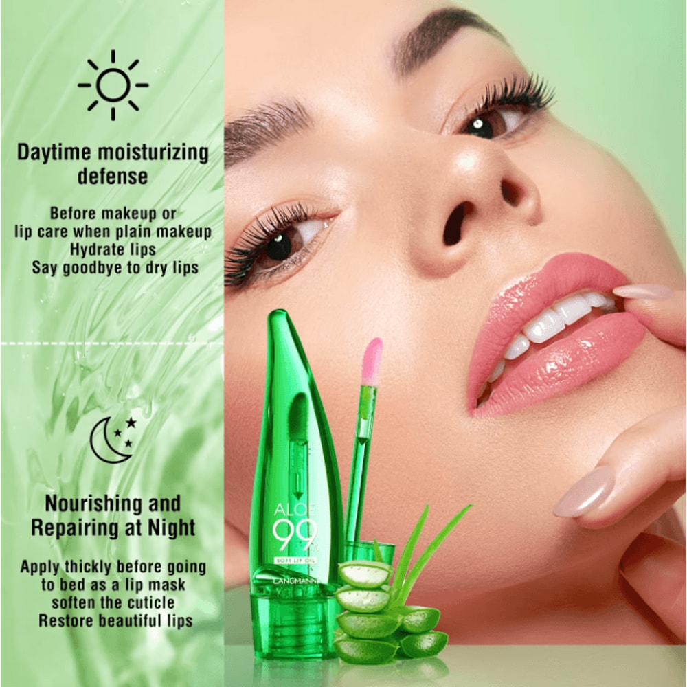 Langmannni Aloe Vera Color Changing Lip Oil Moisturizing TemperatureChanging Lip Gloss 2