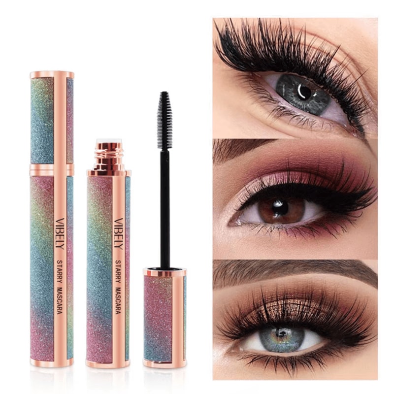 4D Brilliant Starry Sky Waterproof Mascara Volumizing Lengthening Curling Lash Mascara 0