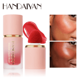 6 color matte liquid blush with sponge brush – long-lasting waterproof cheek tint