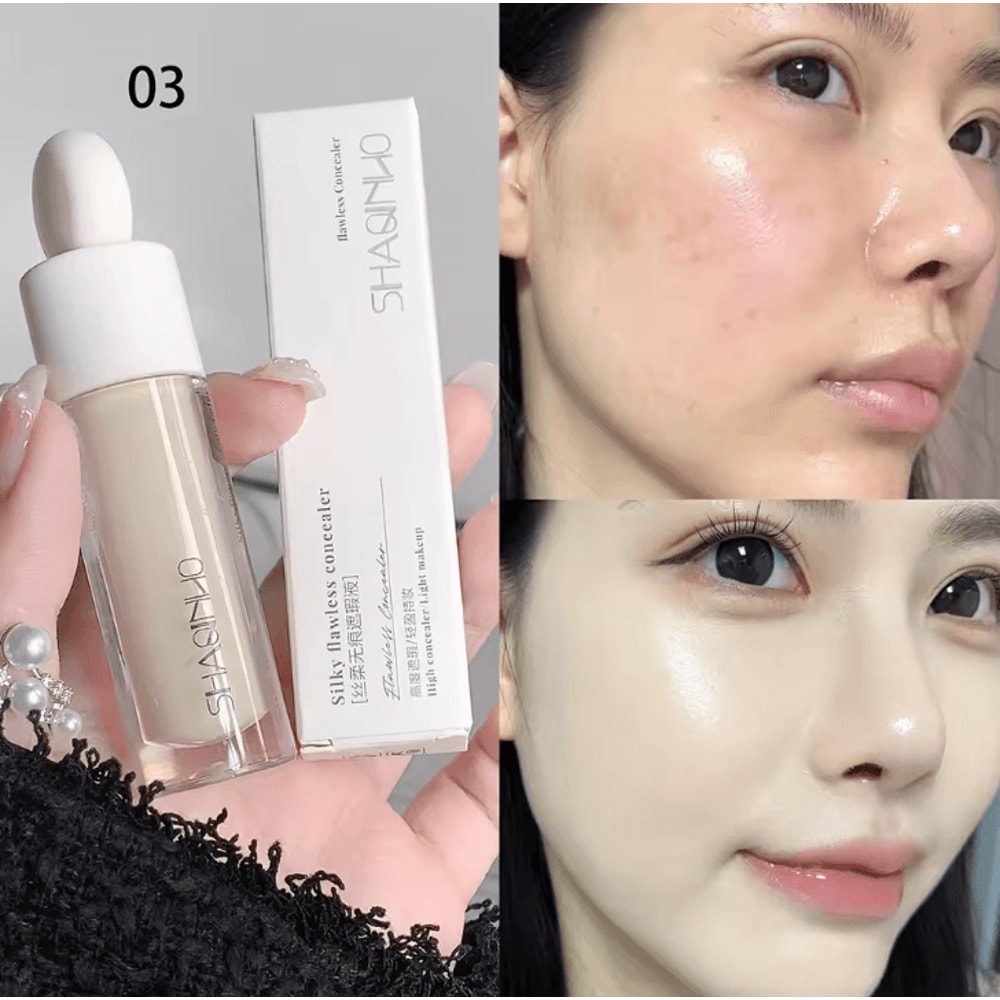 3 Color Silky Cream Concealer Palette For Dark Circles Acne Marks Face Brightening 8