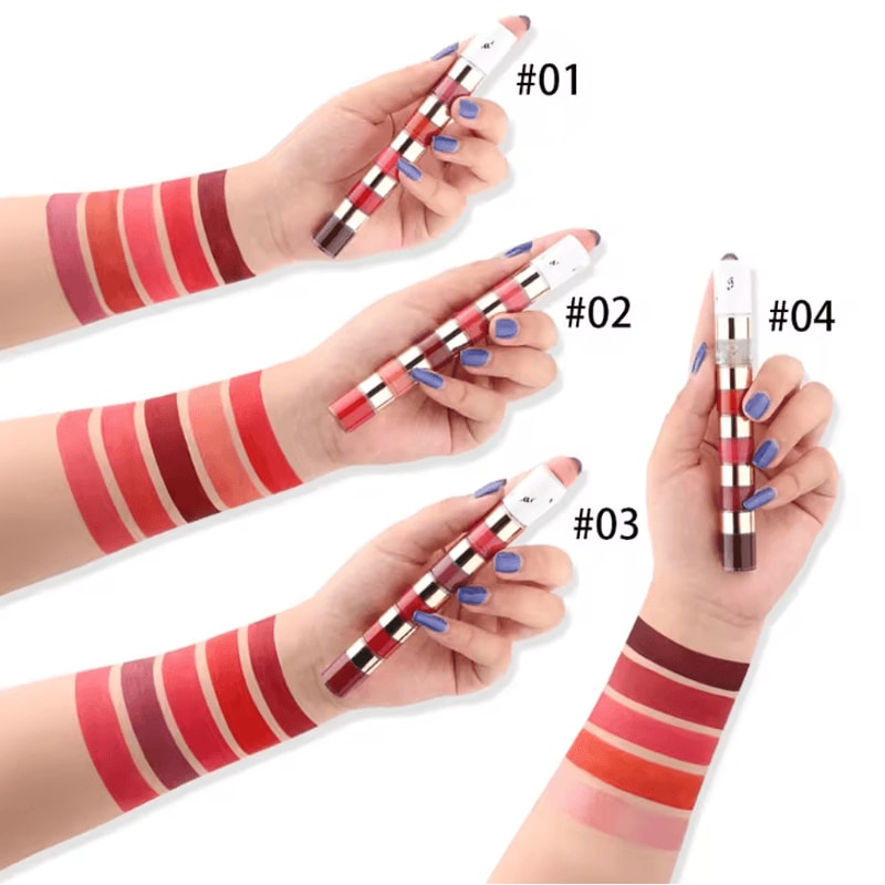 5Color Mini Matte Liquid Lipstick Set Waterproof LongLasting Travel Size Lipstick Collection 2