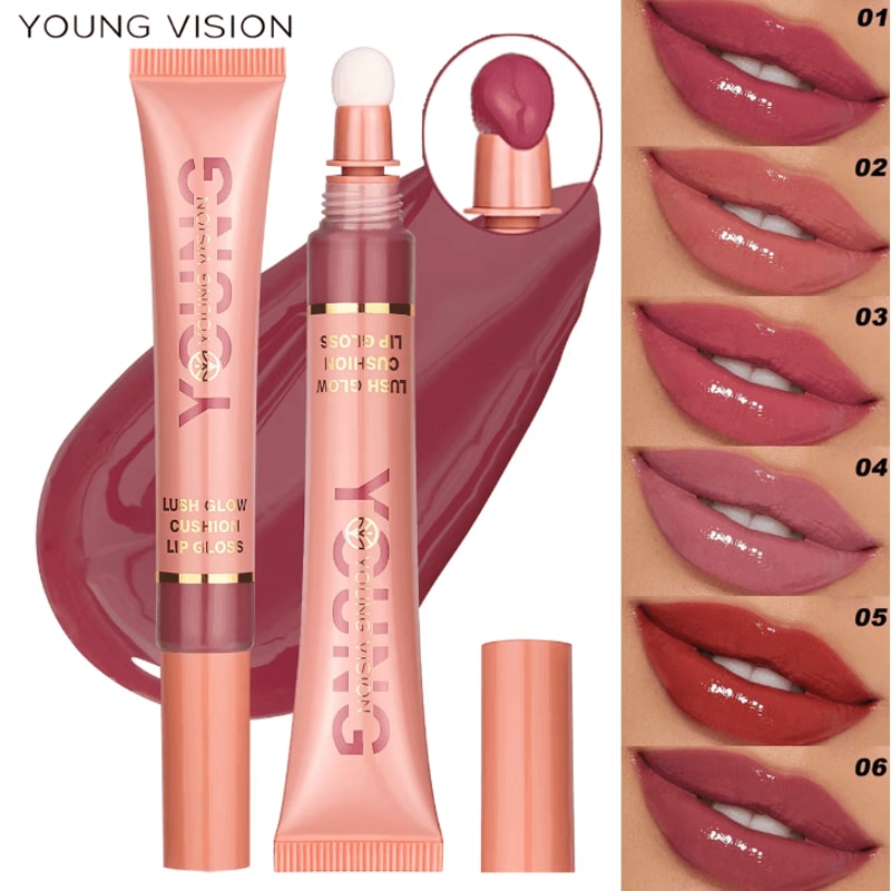 YOUNG VISION Liquid Water Brightening Lip Color Hydrating Plush Brush Squeeze Lip Glaze 1
