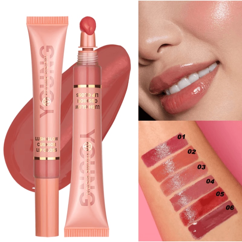 YOUNG VISION Liquid Water Brightening Lip Color Hydrating Plush Brush Squeeze Lip Glaze 2