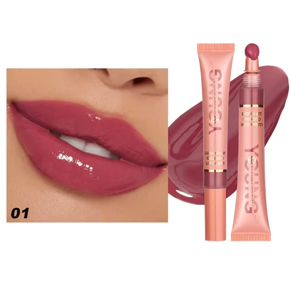 YOUNG VISION Liquid Water Brightening Lip Color Hydrating Plush Brush Squeeze Lip Glaze 6