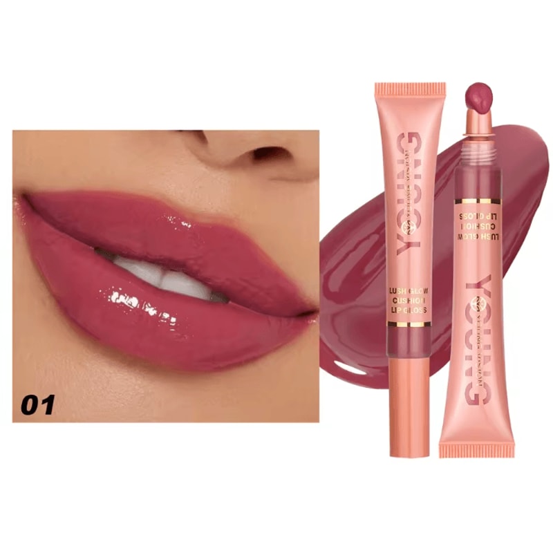 YOUNG VISION Liquid Water Brightening Lip Color Hydrating Plush Brush Squeeze Lip Glaze 6