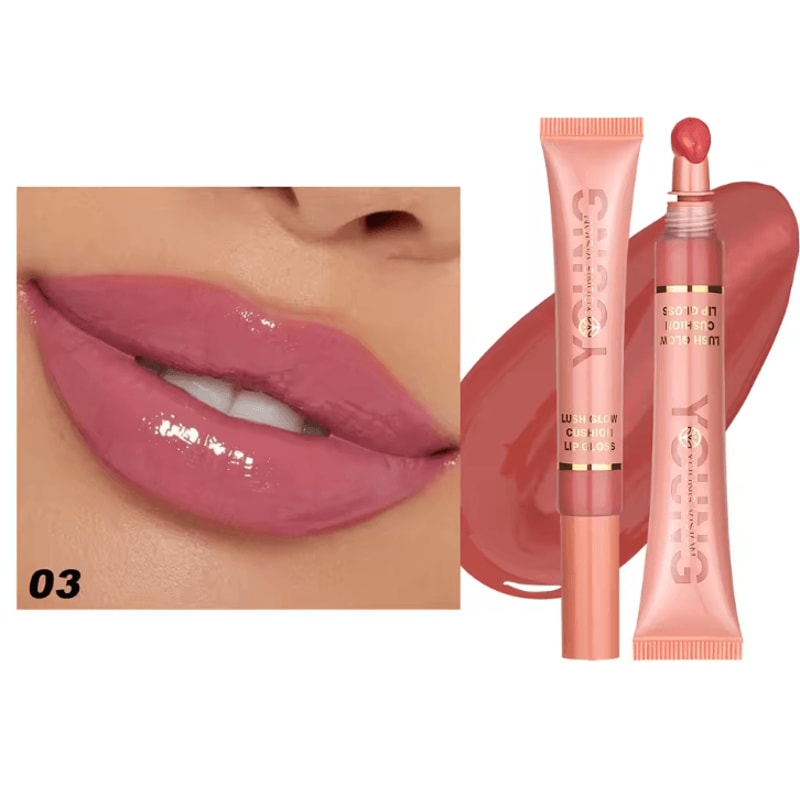 YOUNG VISION Liquid Water Brightening Lip Color Hydrating Plush Brush Squeeze Lip Glaze 8