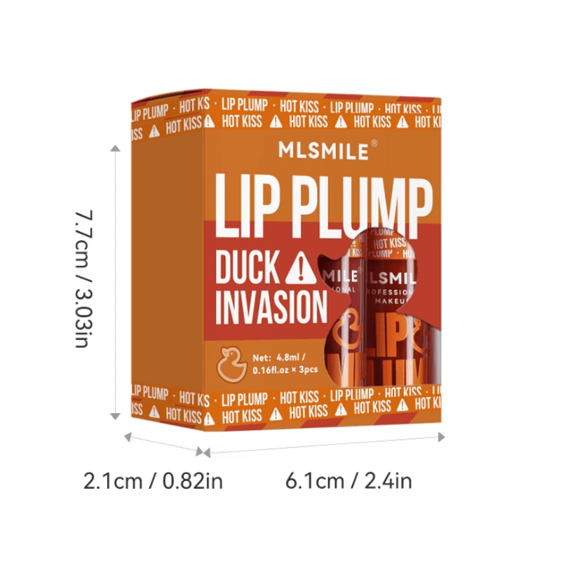 MLSMILE 3pcs Duck Mouth Fruit Fragrance Lip Oil Moisturizing Mirror Gloss Lip Gloss Beep Lip Glaze 3