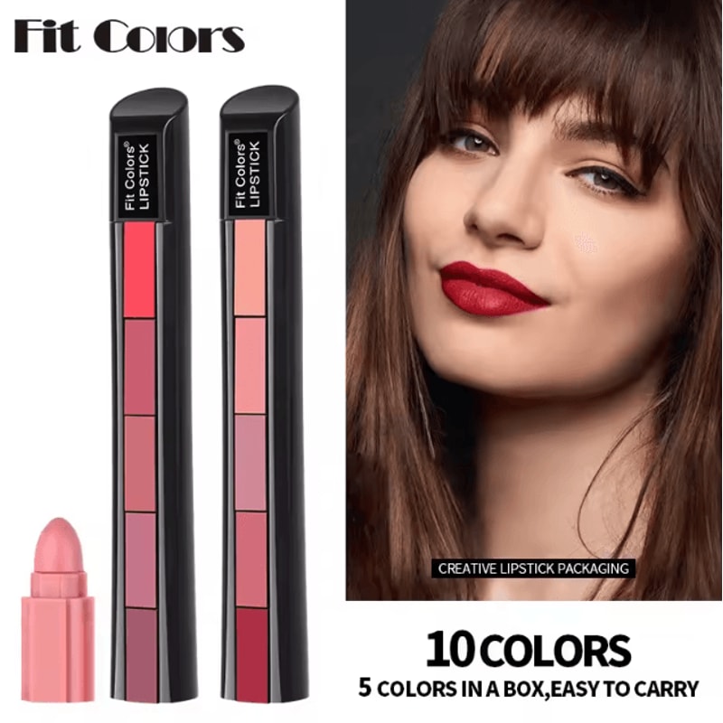 Fit Colors 5Color Velvet Matte Lipstick Combo LongLasting NonStick Lip Gloss Set 0