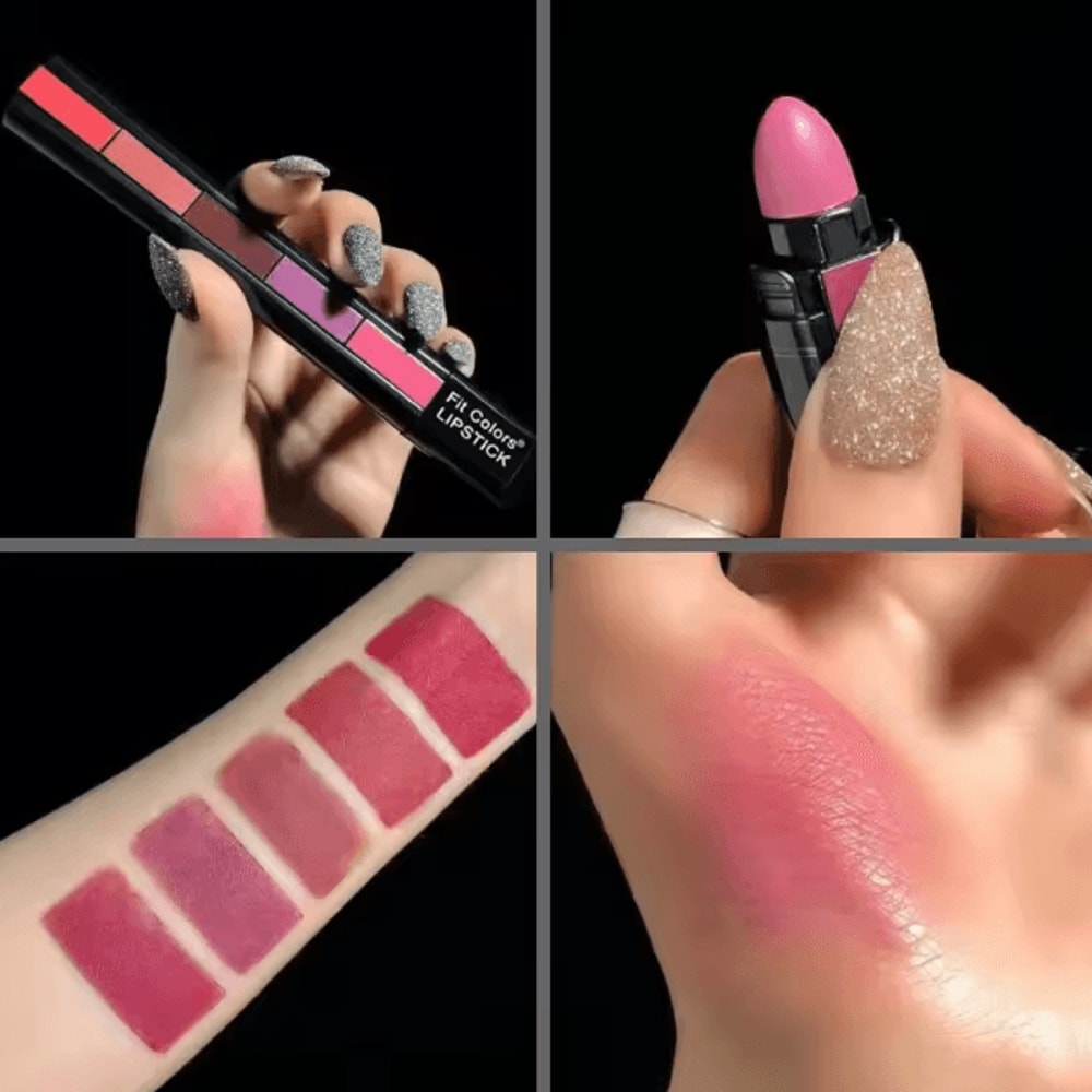 Fit Colors 5Color Velvet Matte Lipstick Combo LongLasting NonStick Lip Gloss Set 3
