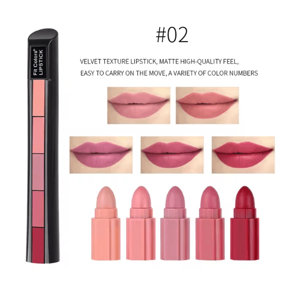 Fit Colors 5Color Velvet Matte Lipstick Combo LongLasting NonStick Lip Gloss Set 6