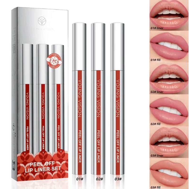YOUNG VISION TearOff Lip Liner Stain Matte SmudgeFree Waterproof Lip Contour Pencil 3 Colors 7