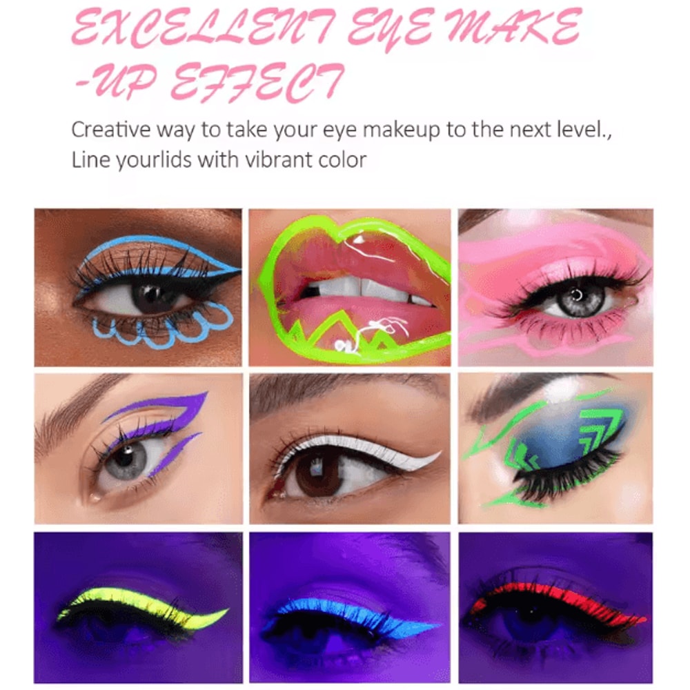 12 Colors UV Fluorescent Waterproof Eyeliner Face And Body Paint Pen Set 2