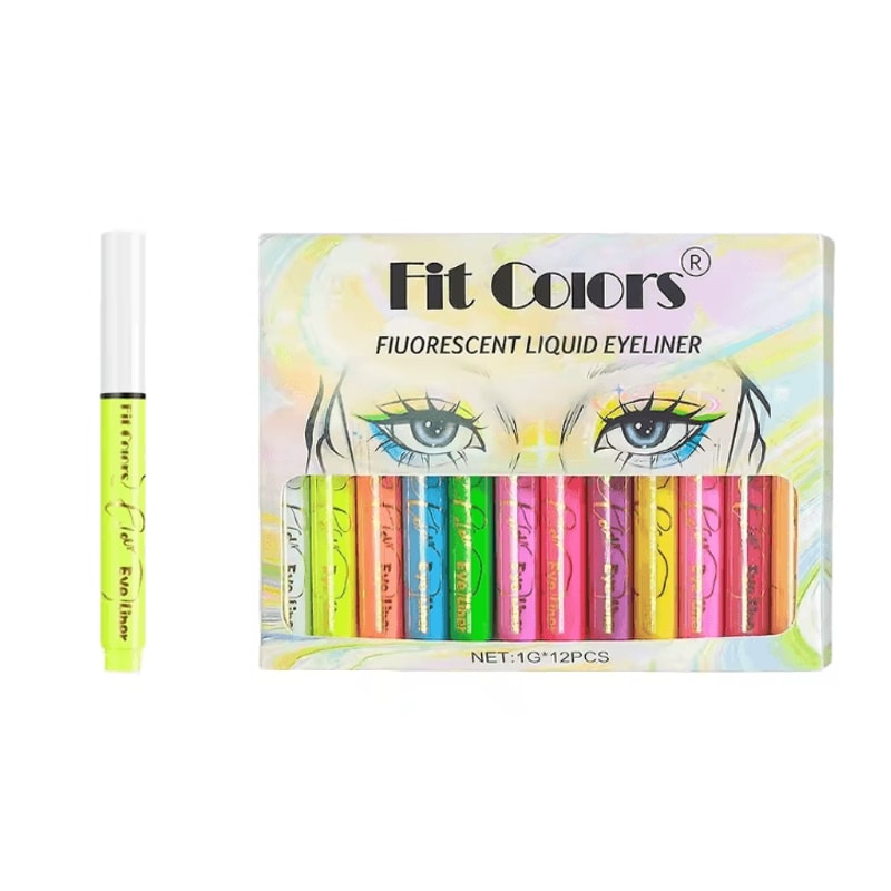 12 Colors UV Fluorescent Waterproof Eyeliner Face And Body Paint Pen Set 5