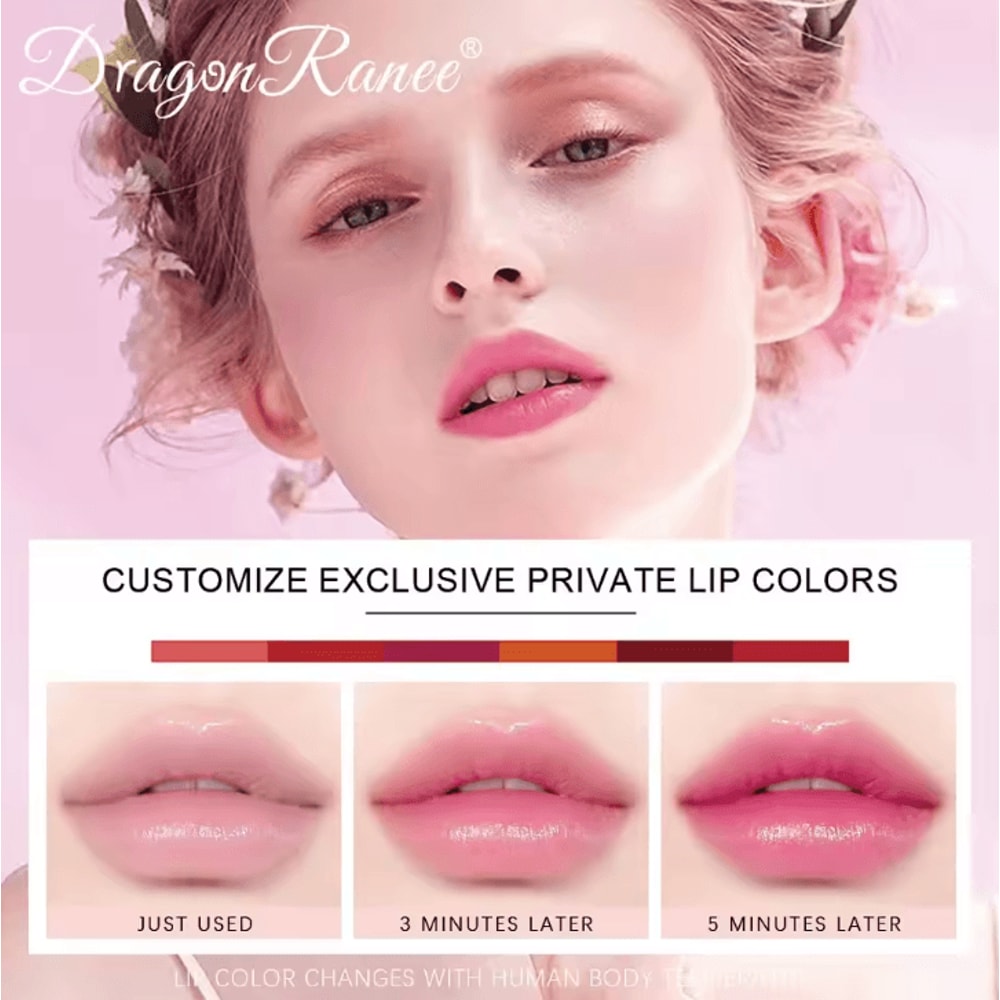 Dragon Ranee Thermochromic Crystal Lipstick ColorChanging Waterproof Moisturizing Lip Tint 3