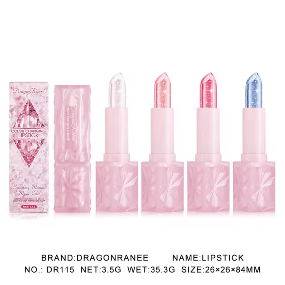 Dragon Ranee Thermochromic Crystal Lipstick ColorChanging Waterproof Moisturizing Lip Tint 4
