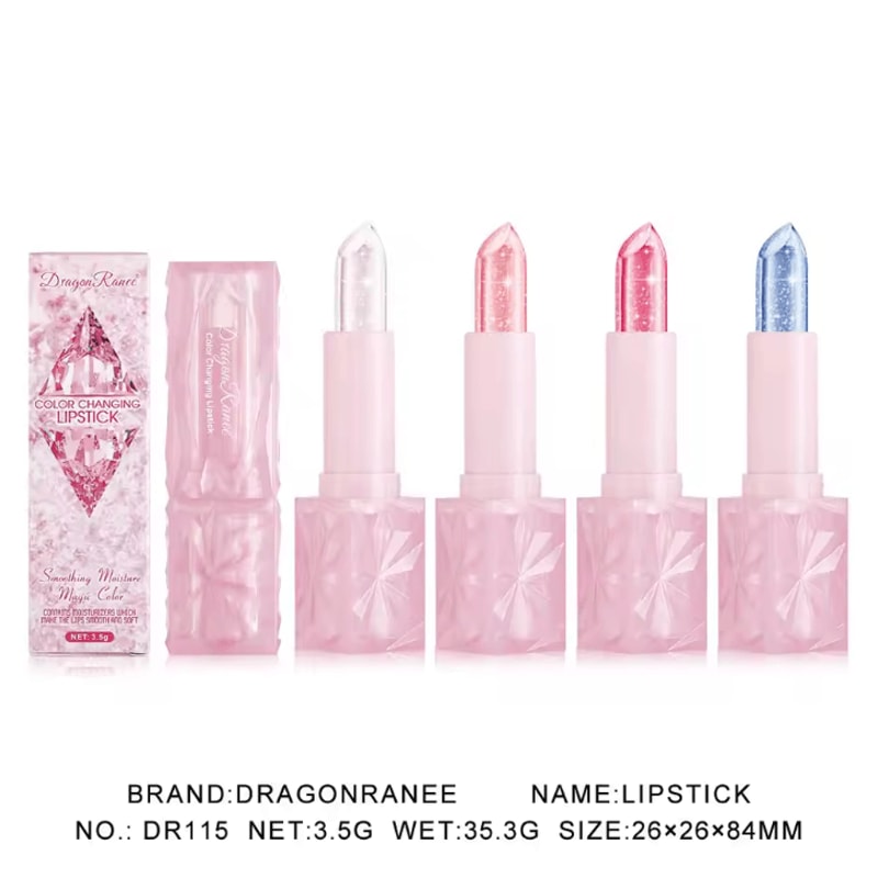 Dragon Ranee Thermochromic Crystal Lipstick ColorChanging Waterproof Moisturizing Lip Tint 4