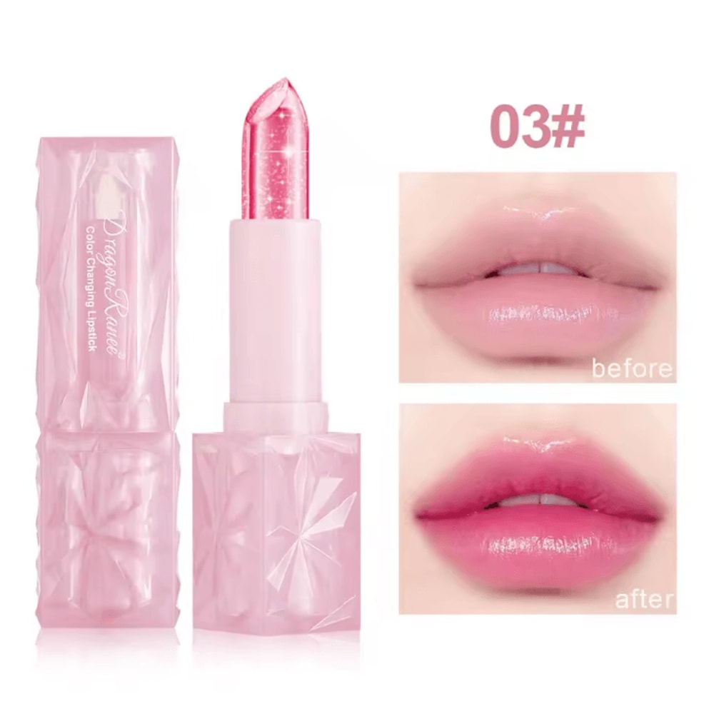 Dragon Ranee Thermochromic Crystal Lipstick ColorChanging Waterproof Moisturizing Lip Tint 7