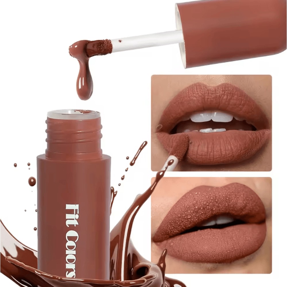 Fit Colors 6Color Chocolate Velvet Matte Lip Gloss Set Waterproof LongLasting Lip Glaze Collection 3