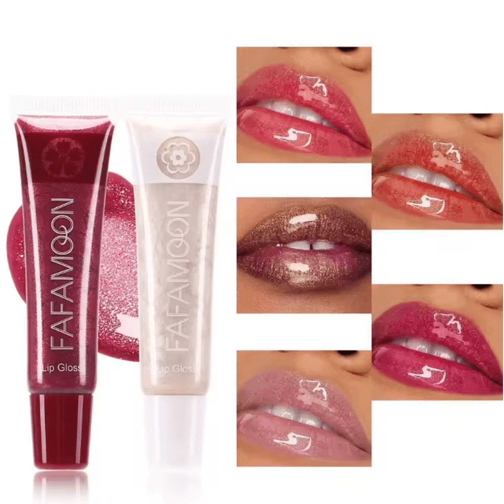 Pearl Mirror Glitter Lip Gloss Moisturizing Lip Plumping Glaze With Fine Sparkle Finish 2
