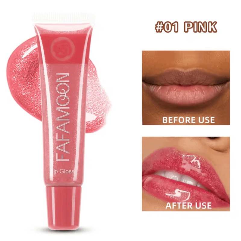 Pearl Mirror Glitter Lip Gloss Moisturizing Lip Plumping Glaze With Fine Sparkle Finish 4
