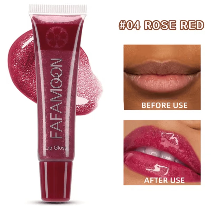 Pearl Mirror Glitter Lip Gloss Moisturizing Lip Plumping Glaze With Fine Sparkle Finish 7