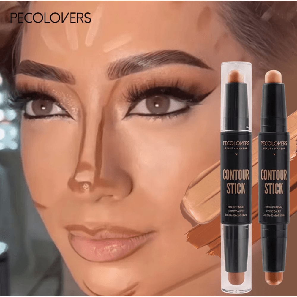 DualEnded Highlight Contour Pen Waterproof Concealer Contour Stick For Sculpted Face Makeup 0