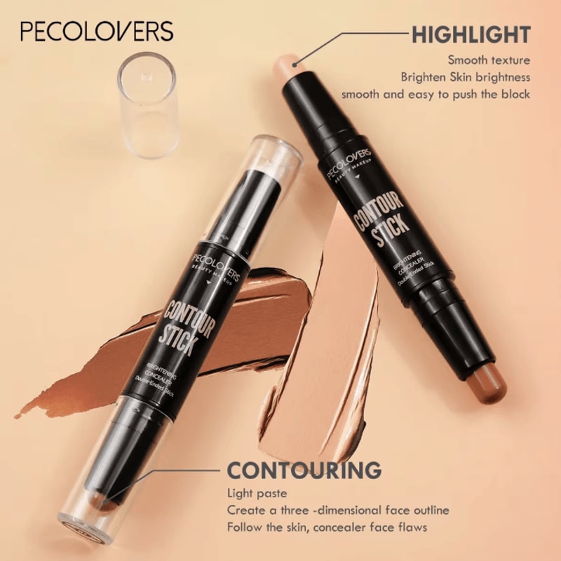DualEnded Highlight Contour Pen Waterproof Concealer Contour Stick For Sculpted Face Makeup 1
