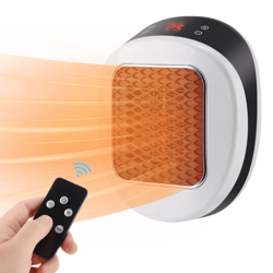 portable ptc wall plug heater – adjustable temperature electric space heater for bathroom & living room