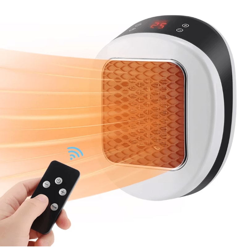 Portable PTC Wall Plug Heater Adjustable Temperature Electric Space Heater For Bathroom Living Ro 0