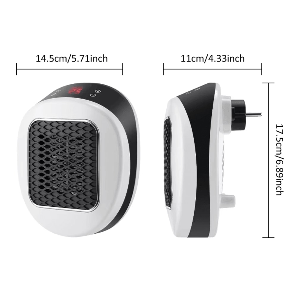 Portable PTC Wall Plug Heater Adjustable Temperature Electric Space Heater For Bathroom Living Ro 4