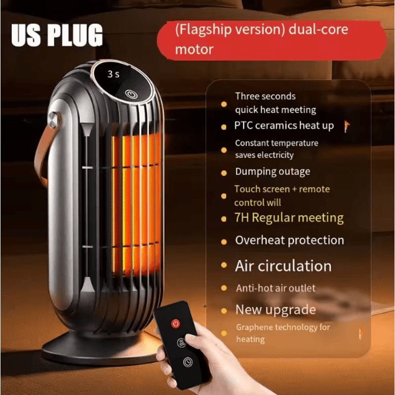 2000W Intelligent Desktop PTC Ceramic Heater Fast Heating Portable Space Heater With 4 Heat Settin 9