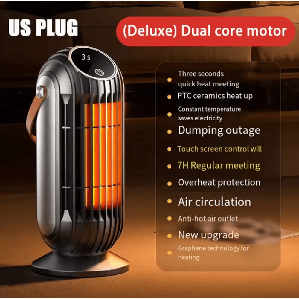 2000W Intelligent Desktop PTC Ceramic Heater Fast Heating Portable Space Heater With 4 Heat Settin 7
