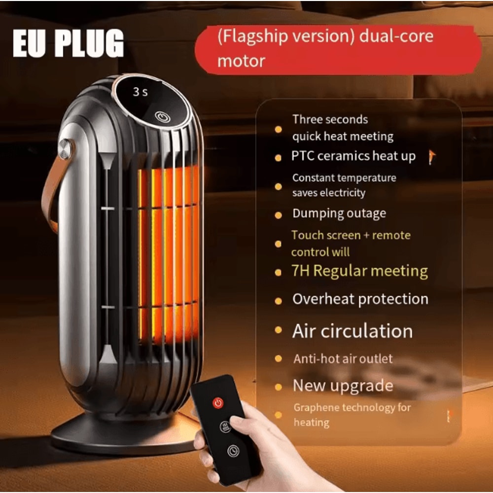 2000W Intelligent Desktop PTC Ceramic Heater Fast Heating Portable Space Heater With 4 Heat Settin 8