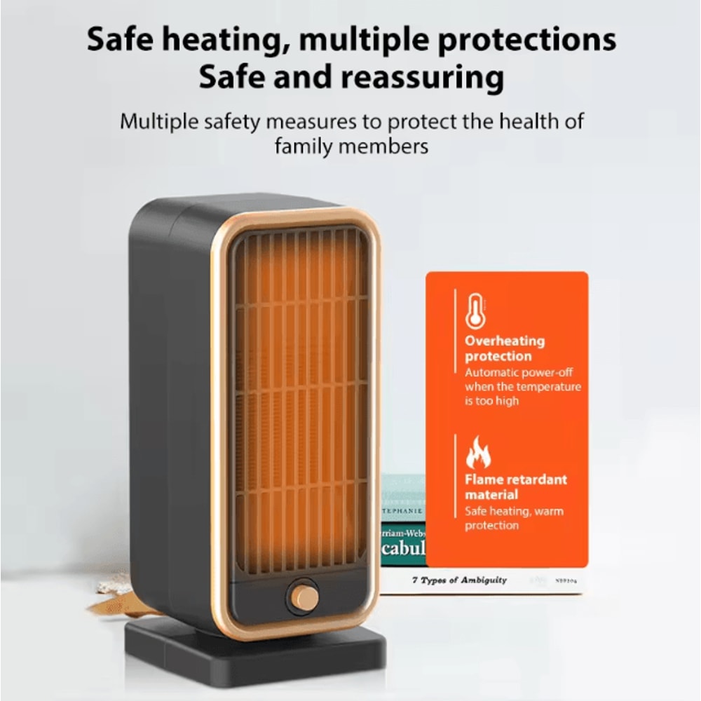 500W Portable PTC Ceramic Heater EU Plug Fast Heating Mini Space Heater With Constant Temperature F 2