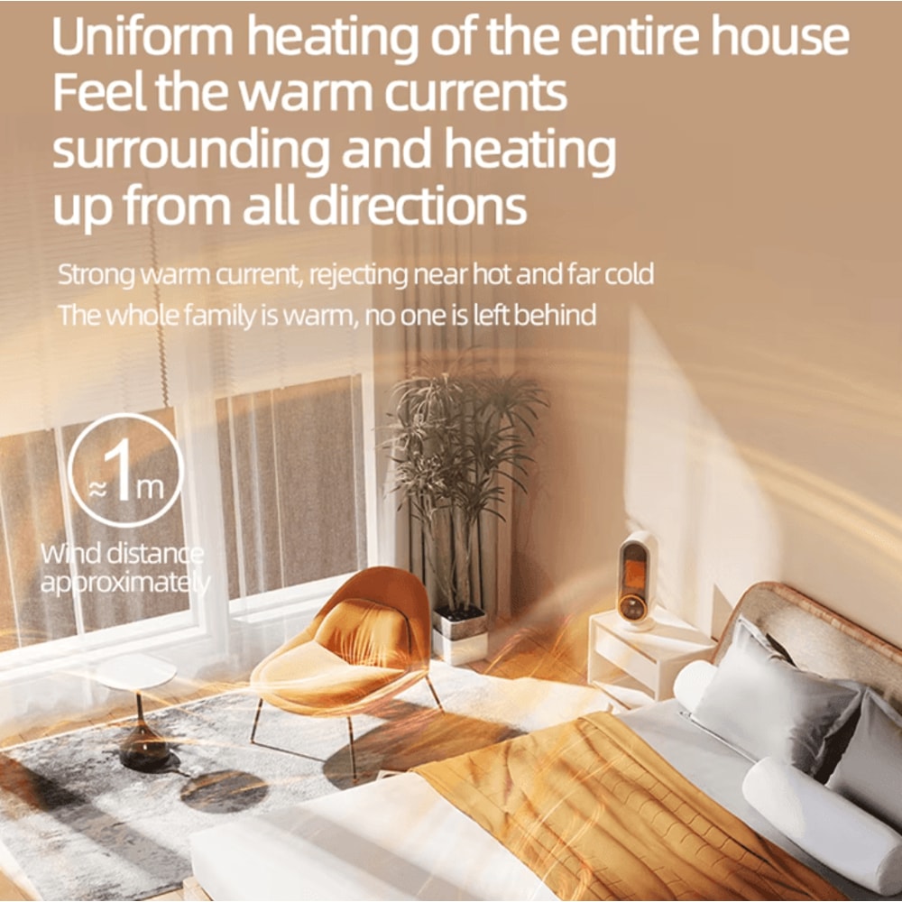 1200W Portable Desktop Fan Heater Fast Heating Compact Electric Room Heater For Home Office 2