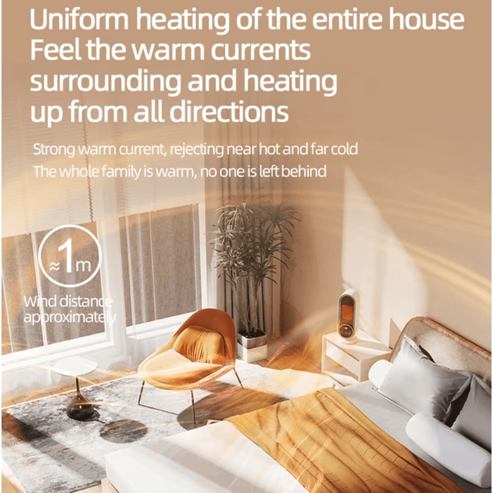 1200W Portable Desktop Fan Heater Fast Heating Compact Electric Room Heater For Home Office 3