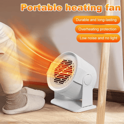 portable desktop electric heater – mini warm air fan heater for desk & personal space comfort