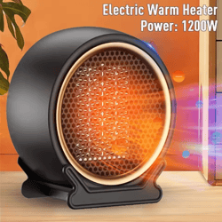 1200w desktop ptc ceramic heater – portable fast heating space heater with 2 speed settings